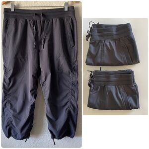 2 RBX Active Lumen Capri Pants Women’s M Gray Pockets Drawstring Casual Outdoors